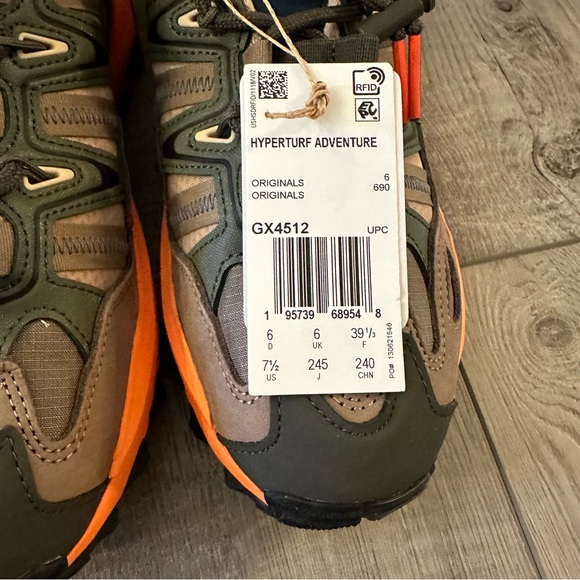 Adidas Originals HYPERTURF ADVENTURE Shadow Olive/Magic Beige/Khaki Brown Sz 7.5 - Picture 3 of 6